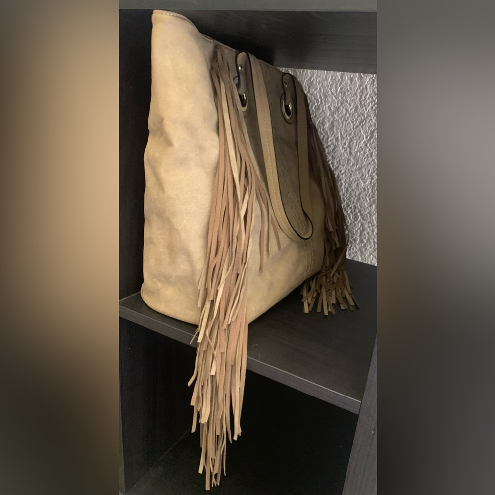Mossimo  Tote Bag, (Cognac)  fringe purse
